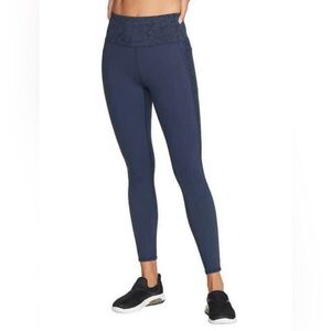 Skechers Go Walk High Waisted Women's Deep Blue Leggings Size L